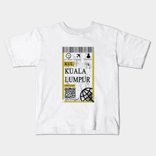 Kuala lumpur flight ticket boarding pass abstract Kids T-Shirt